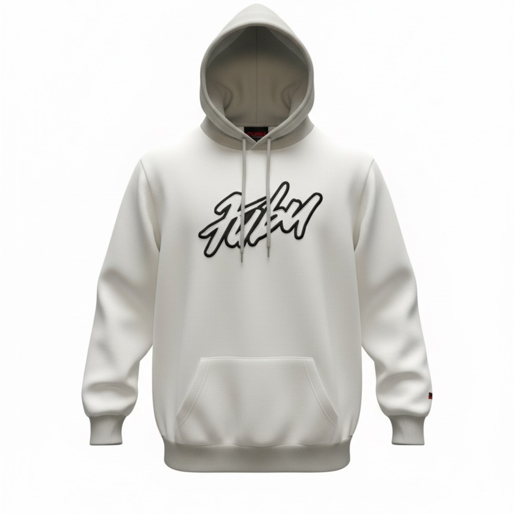 NWT FUBU White and Sage Green Hoodie with Black Graphic Men’s Size 3XL